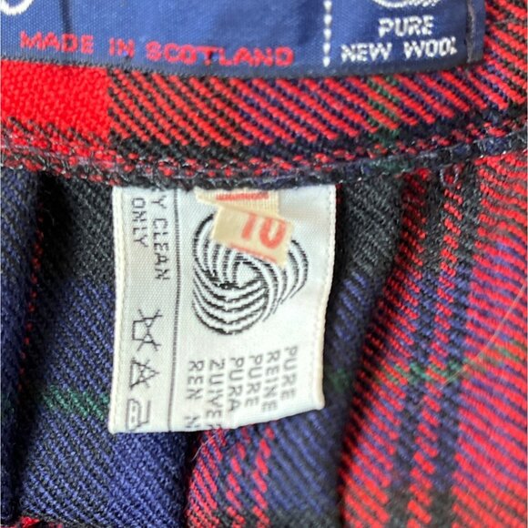 Triminghanis Women's Red Plaid Midi Skirt Sz 10 - Picture 6 of 8